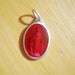 Vintage Catholic Miraculous Medal - Red Enamel - inscribed in English