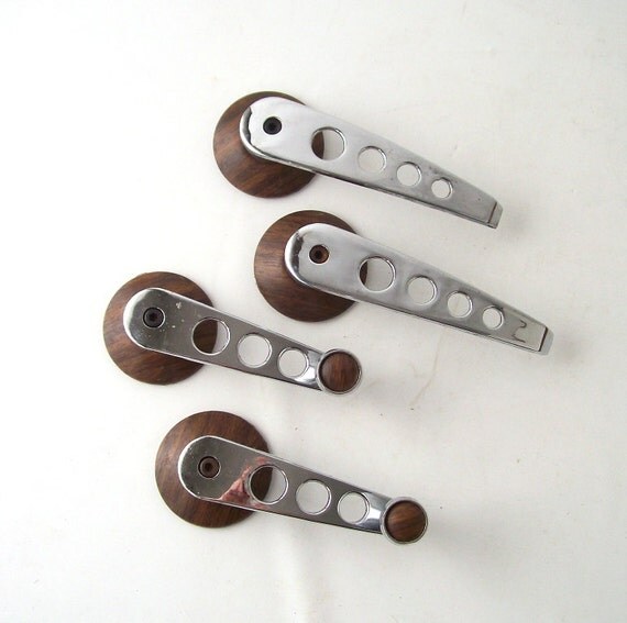 vintage window crank door handle set car parts accessories