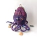Felted purse cosmetic Purple octopus squid under 75