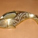 Vintage Brass Fish Figurine, Candle Holder, Heavy Weight, 1 Lb. 4.3 oz., Incense Burner, India, 1970's 1980's