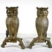 Vintage Owl Andirons / Cast Iron Andirons