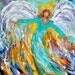 Original oil ANGEL PALETTE KNiFE painting modern impressionism impasto fine art by Karen Tarlton