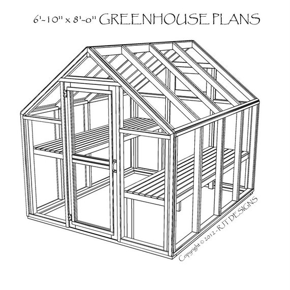 6'10 x 8'0 Greenhouse Plans Printed