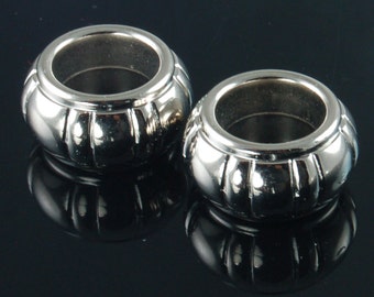 Scarf Jewelry Rings - Silver Scarf Jewelry Ring Findings - Set of 2