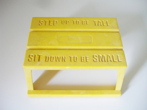 vintage yellow plastic step stool by empire toys