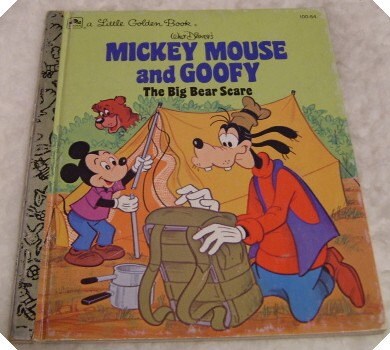 Vintage Little Golden Book-Mickey Mouse & Goofy The Big Bear