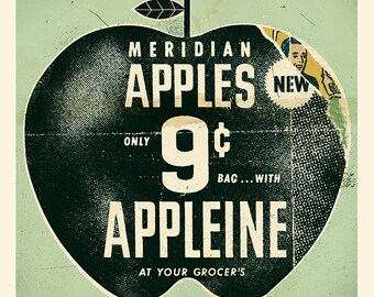 Vintage Apple Ad / Print 12" x 12"