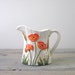 Orange Poppy Flower China Creamer Pitcher Server by Lefton