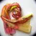 Natural Silk scarf hand dyed- painted on ponge silk - yellow red colors - Fall flowers - bloom - 45x180