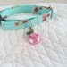 Last Cherry Bell Aqua Colored Cat Collar Breakaway Collar with Bell Custom Made