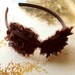 Moss avocado green or chocolate brown shabby chiffon blossoms or choose your own colors. Ready to ship.