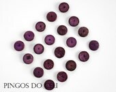 55 x wood rustic buttons - 1 hole - Purple & Gold - Ready to ship.
