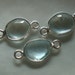 4 pcs, Sky Blue Topaz, Bezel Set Small Station Connector Link, 14-15x7-8mm