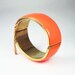 Vintage Bracelet Orange Lucite Goldtone Clamper Bangle Jewelry