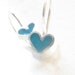 Girls Earrings.Heart Earrings.Blue Earrings.Sterling Silver Earrimgs.Girls Gifts.Girls jewelry.Heart jewelry.Silver earrings.under 40.