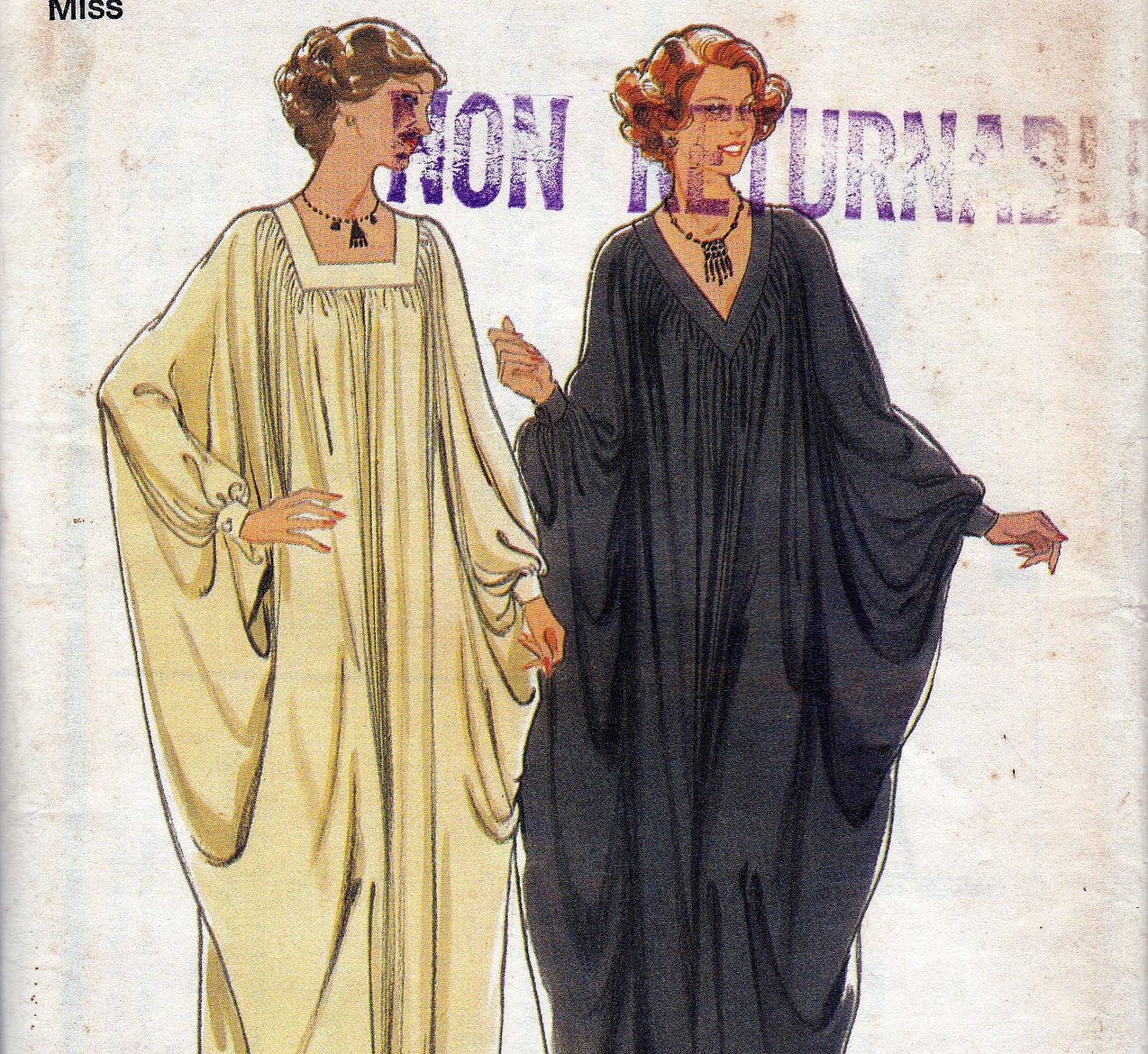 bust dress patterns large for Caftan Style Pattern 70s by allthepreciousthings Sewing Vintage