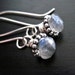 Labradorite Earrings, Sterling Silver, Bali Bead Caps, Artisan Earwires