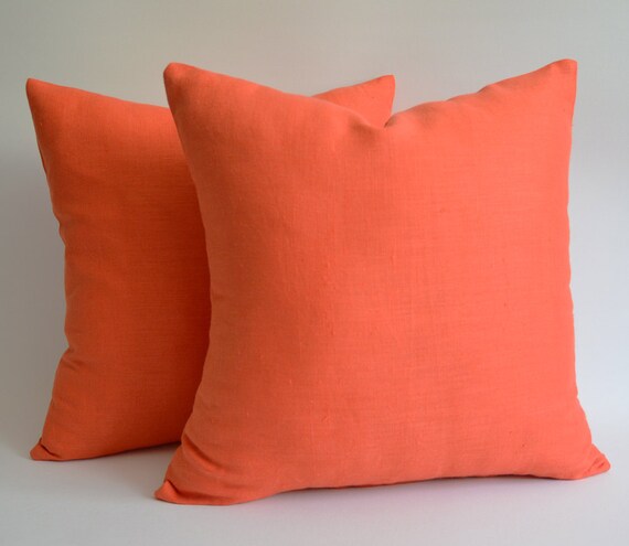 sukan Orange Linen Pillows Orange shams orange throw by sukan