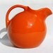 Homer Laughlin Harlequin Ball Pitcher Vintage Jug Red Orange Large with Ice Lip