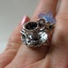 Delicate,Alice in Wonderland, Tea party, Silver and Blue, ring, OOAK, by NewellsJewels on etsy