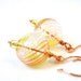 Blown Glass Earrings, Wire Wrapped Jewelry, Copper Earrings, Yellow, Orange, White