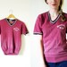 SALE // vintage 1960s Shirt // Distressed // Maroon Burgundy // High School Spirit // Athletic // S