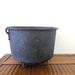 vintage large antique cast iron footed pot - stovetop - halloween decor - black