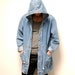 DENIM PARKA hooded blue cotton TOGGLE jacket