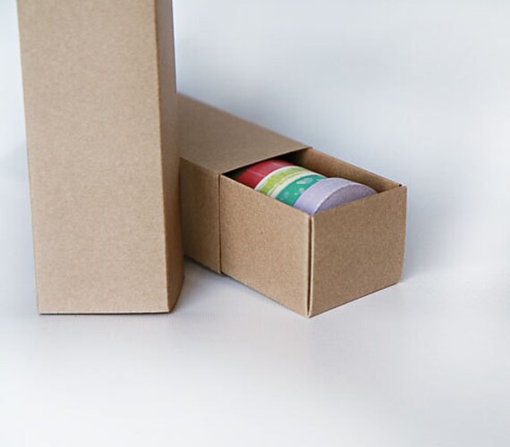 Set of 10 Kraft or White Slider Boxes 6 5/16 x 2 1/4 x 2