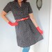 60s plus size dress black and white polka dot pin up bombshell vlv rockabilly size large