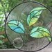 Stained Glass Three Leaf Round Seedling Panel