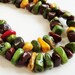Large Green Yellow Orange Magnesite Turquoise Chunky Nuggets Beads/ 8 Inch Strand 38 Beads Approx