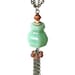 Long Upcycled Tassel Necklace, Pendulum Pendant, Copper, Seafoam Green
