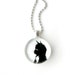 Black cat in profile necklace