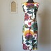 Vintage 60's Shift Dress, Sleeveless, Bright and Bold Multicolor Floral, Pink, Green and Yellow, Size Medium
