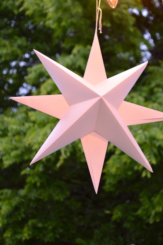 Hanging Paper Star large folded origami decoration in red