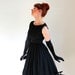 Sale - Vintage 1950s Black Chiffon Party Dress. Cocktail. Audrey Hepburn. Little Black Dress. Mad Men Fashion. Summer. Fall. Size Small