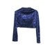 Royal Blue 90s Velvet Crop Top