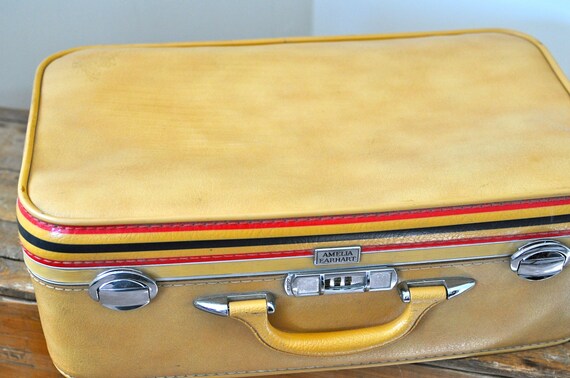 Vintage Mustard Yellow Amelia Earhart Suitcase