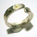 Fine Silver Gold Ring Honey Bee Stamped Adjustable Band Recycled Silver Gold One Of A Kind Handmade by Lisajoy Sachs PMC - Silver Clay