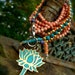 LOTUS BRACELET lotus charm yoga bracelet stackable bracelet gypsy beaded bracelet nomad jewelry gold turquoise wrap bracelet