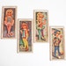 Vintage 60s MOD Big Eye Harlequin Ballerina Prints Goji Set of 4