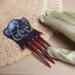 Vintage hair combs 2 gilt metal Victorian or Edwardian rhinestone hair accessories