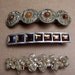 Vintage hair accessories 3 retro barrettes with amber rhinestones 1980s