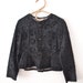 Vintage floral printed velvet folk costume jacket with embroidery applique