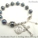 Freshwater Black Pearl & Sterling Silver Rosary Bracelet