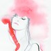 Original Watercolor Painting, Fashion Illustration,Titled: Tahiti Red
