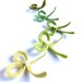 Bow applique, crocheted ribbon embellishment, green wedding favors, decorations, scrapbooking /set of 5/