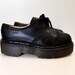 90s Black Leather Dr Martens Cap Toe Super Chunky Platform Creepers Size 6 / 6.5