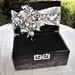 wedding card holder box, High gloss black wedding reception card holder brooch bouquets , brooch wedding bouquet, ,crystal, rhinestones